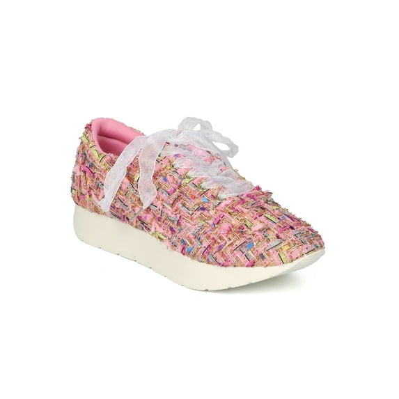New Women Metallic Tweed Lace Up Jogger Sneaker - 18020 Cape Robbin Collection