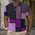 thumbnail image 2 of Playeras De Hombre Camisa A Cuadros Para Hombre, Camisa Con Solapa Y Botones, Estampados Gráficos Degradados, Camiseta De Manga Corta Con Estampado Urbano Para Exteriores, 2 of 5