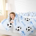 thumbnail image 3 of spefrowx Cute Soccer Print Full Size Bedding Sets for Girls, Blue Bow Word Full Size Bed in a Bag, Reversible, 7pcs, 3 of 6
