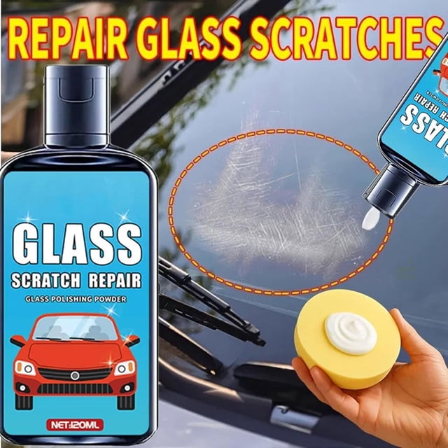 Window Scratch Remover Sponge Type Window For Glass In Vehicles Travel Vehicles Trucks SUVs 110+10ml