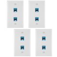 thumbnail image 1 of Placas de pared Weewooday Cat6 Ethernet de 2 puertos, 4 unidades, 1 of 7