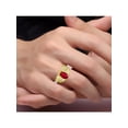 thumbnail image 3 of *RYLOS Nugget Red Ruby & Diamond Ring - July Birthstone*14K Yellow Gold-plated-silver, 3 of 4