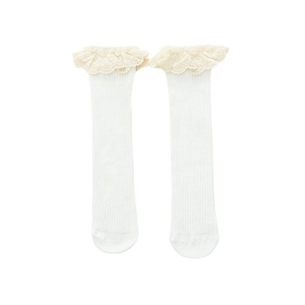 Nuevos Calcetines Para Bebés Y Niñas, Calcetines Hasta La Rodilla Para Niños, Medias Midi De Algodón Con Encaje Para Uso Diario Cateissary BA001156-09