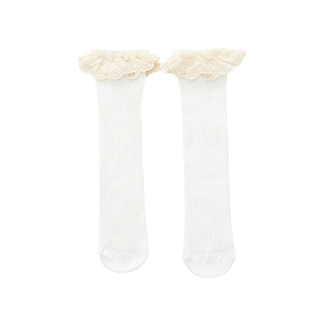 Nuevos Calcetines Para Bebés Y Niñas, Calcetines Hasta La Rodilla Para Niños, Medias Midi De Algodón Con Encaje Para Uso Diario Cateissary BA001156-09
