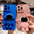 thumbnail image 6 of Compatible for iPhone 13 Pro Max Cute Case, 6D Astronaut Hidden Stand Phone Case for Women Girls Soft TPU Shockproof Back Cover - Pink, 6 of 11