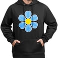 thumbnail image 3 of Sudadera con capucha y estampado floral azul, fresca y divertida, confeccionada en algodón agradable para la piel, estilo unisex., 3 of 5