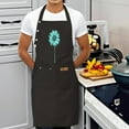 thumbnail image 3 of 2 Pack Adjustable Bib Apron with Denim-Style Pocket Turquoise Flower Design 2 Pockets Perfect for Cooking & Chef Use for Men & Women, 3 of 5