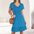 thumbnail image 3 of WILLBEST Vestidos Largos Casuales Para Mujer Vestido Casual De Verano A La Moda De Color Sólido Con Bolsillo Y Cuello En V, 3 of 3