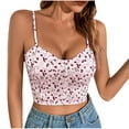 thumbnail image 2 of Wycnly Summer Saving Camisole for Women Tank Tops Going out Slim Spaghetti Strap Corset Cropped Top Cute Floral Print Sleeveless T-shirt Ladies Sleeveless Shirt, 2 of 6