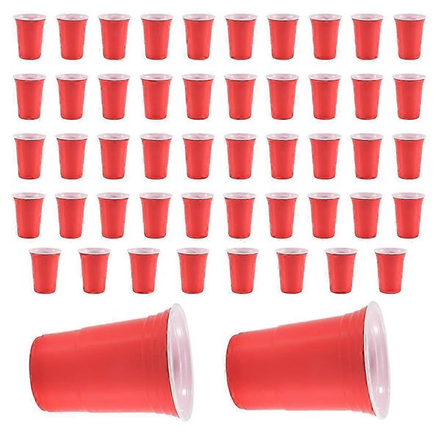 50Pcs/Set 450Ml Red Plastic Cup Party Cup Bar Restaurant Supplies Household Items for Hom