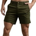 thumbnail image 2 of zeranth Men Summer Cargo Shorts Mid-rise Button Zipper Fly Pockets Shorts Solid Color Straight Leg Casual Short Pants Streetwear, 2 of 7