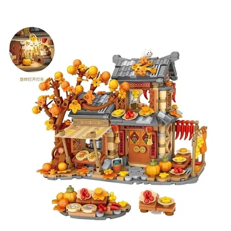 LOZ mini Blocks Kids Building Toys Puzzle Autumn House Bricks With Lighting Girls Gift Home Decor 1379
