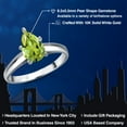 thumbnail image 2 of Gem Stone King 10K White Gold Green Peridot Engagement Ring for Women | 0.92 Cttw | Pear Shape 8X5MM | Gemstone August Birthstone | Size 6, 2 of 6