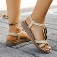 thumbnail image 6 of Eltusu Women's Flat Sandals, Ankle Strap Open Toe No Slip Casual Summer Shoes White Size 7.5, 6 of 9