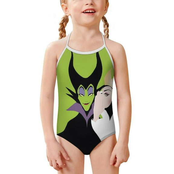 Maleficent Girls One Piece Swimsuits Kids Sport Summer Swimwear Beach Bathing Suit