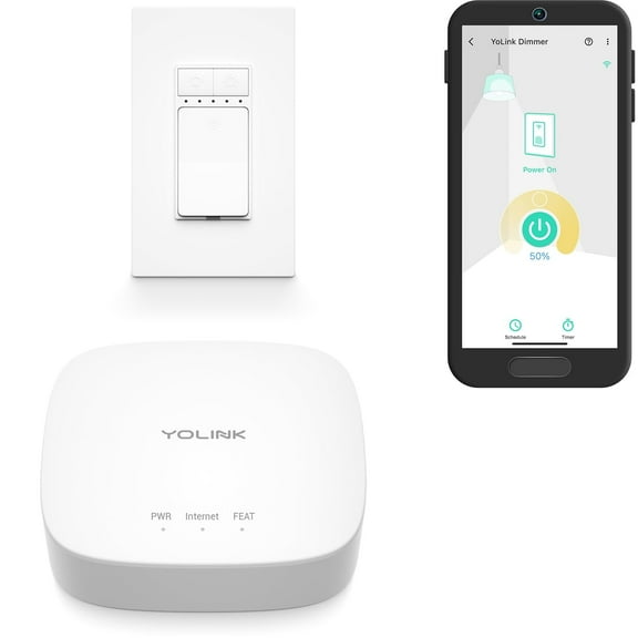YoLink Smart Dimmer Switch, Alexa, Google, IFTTT Integration, Neutral Wire & YoLink Hub is Included