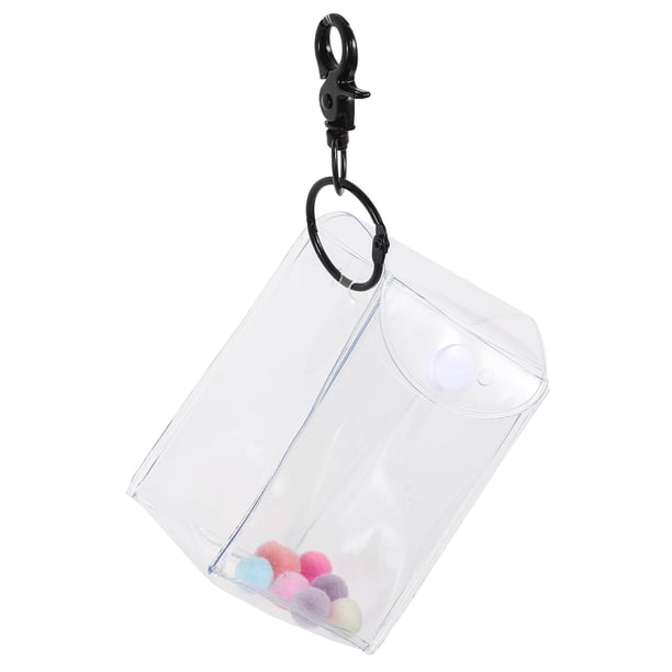 Bolsa de almacenamiento transparente para mini muñecas, llavero, estuche de exhibición para mini muñecas, bolsa colgante