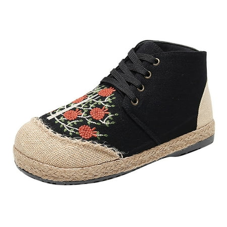 

TANGON Women Ethnic Style Embroidered Single Shoes Soft Comfortable And Breathable Retro Shoes