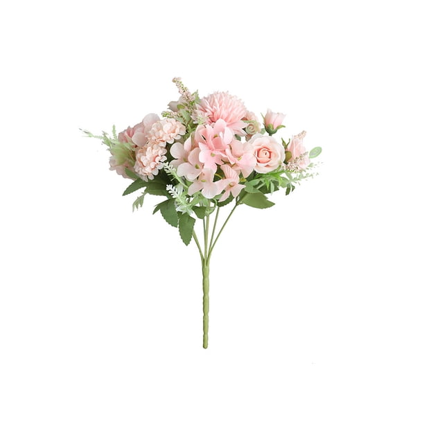 Kearding Ramo de rosas artificiales de tela, portátil, decorativo, simulación vívida, interior, hogar, sala de estar, adorno de flores falsas Flores artificiales Rosa Kearding HA084330-01