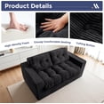 thumbnail image 6 of Black 2-Seat Bean Bag Loveseat Sofa Couch with Tufted Cushion and Pillows, Boneless Cloud Sofa, No Assembly Required, 6 of 7