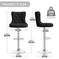 thumbnail image 4 of Hawsaiy Swivel Bar Stools Set of 2, Adjustable Velvet Tufted Counter Height Chairs with Nailhead Trim, Upholstered Barstools for Kitchen Island, Black, 4 of 12