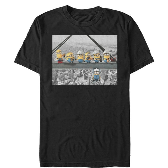 Men's Despicable Me Minion Lunch Hang Out  Graphic Tee Black 4X Large
