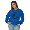 thumbnail image 4 of Floral Diamond Skull Symbol Spiritual Unisex Plus Fleece Graphic Sweatshirt Brisco Brands 3X, 4 of 5