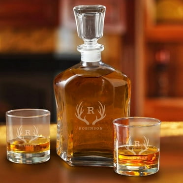 Personalized Decanter and Low Ball Glass Set of Two