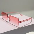 thumbnail image 5 of Men's stylish gray rectangular frameless sunglasses, simple one-piece commuter sunglasses with strong light protection, 5 of 5