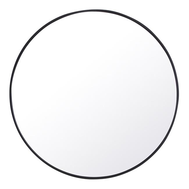 42 in. Eternity Metal Frame Round Mirror, Black