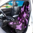 thumbnail image 3 of XYZCANDO Car Seat Towel Cover Waterproof, Compatible with Van Bucket Seat, Terry Cloth Car Seat Covers Fit for Vans Trucks(Purple Butterfly and Leaf Pattern 1 Pack), 3 of 7