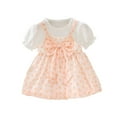 thumbnail image 2 of LOVZFMLL Robe d'Été à Manches Courtes avec Boutons et Ceinture pour Filles, 2 of 9