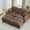 Brown, variant on 81" L Shape 2 Seater Sectional Couch Cozy Chenille Modular Sofa with Ottoman and 2 Throw Pillows