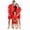 Style3:Red, variant on Family Matching Pajamas Set 100% Cotton Contrast Trim Short Sleeve Lapel Tops and Shorts Satin Sleepwear