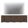 thumbnail image 6 of WAMPAT 126"W Large TV Stand,4-in-1 Farmhouse Entertainment Center with Storage Barn Door Cabinet,TV Console Table With Media Cabinet and Drawers for Living Room,Bedroom,Rustic Brown, 6 of 8