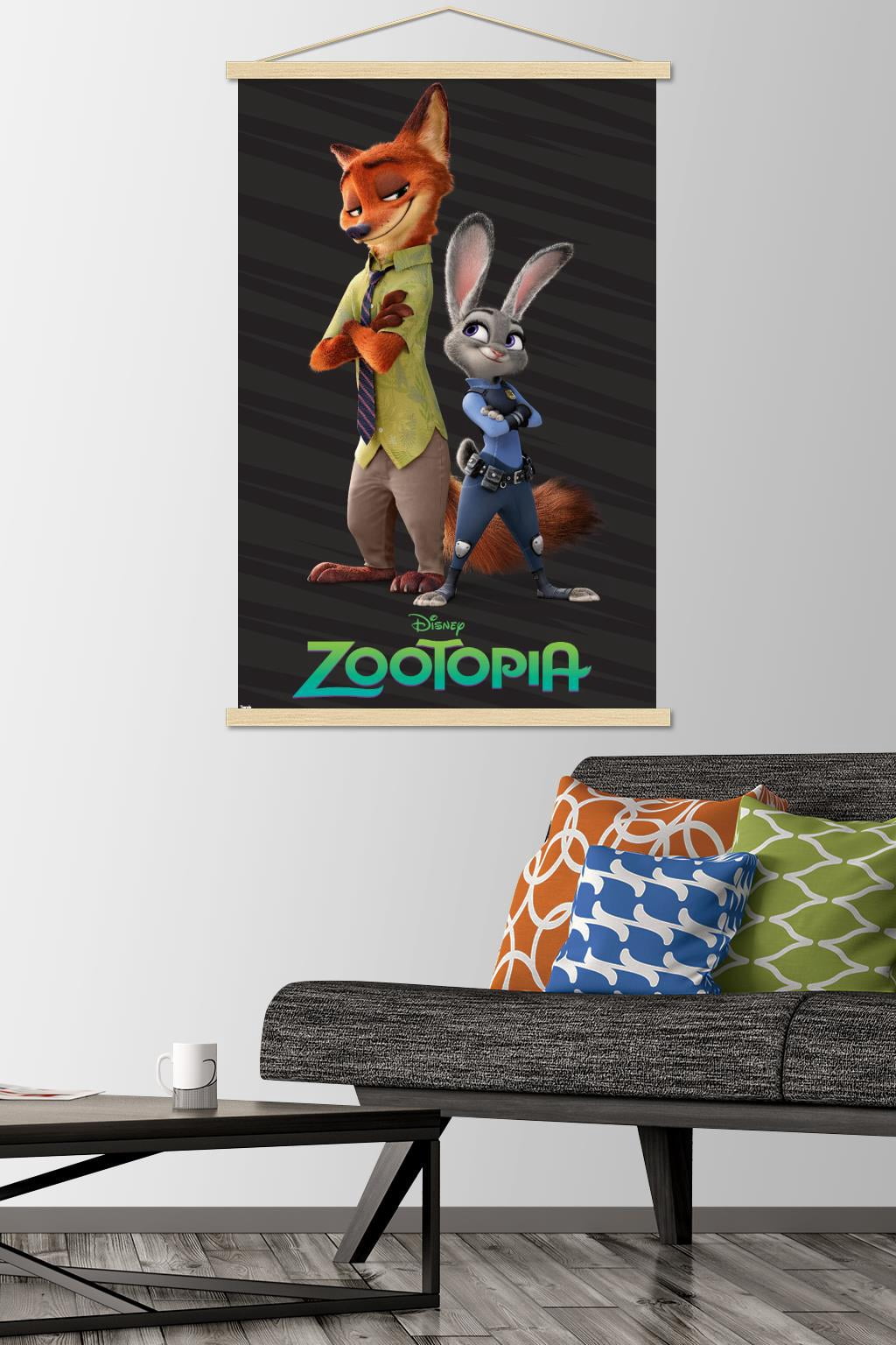 Disney Zootopia - Partners Wall Poster with Wooden Magnetic Frame, 22.375" x 34"