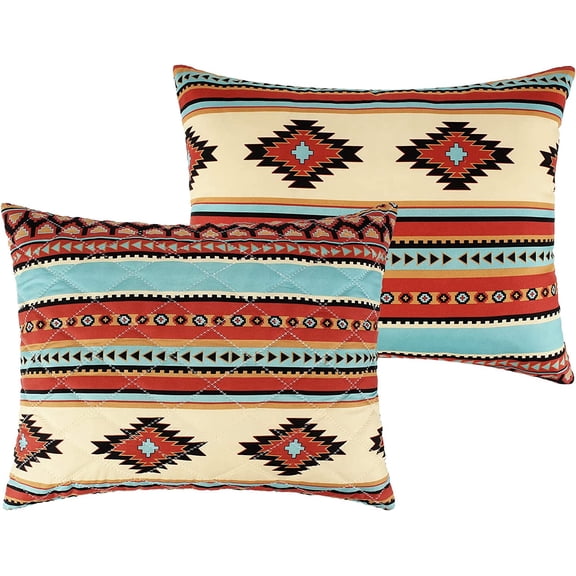 Greenland Home Fashions Red Rock Boho Southwest Quilted Pillow Sham, Standard
