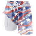 thumbnail image 4 of Tfken 250Th Anniversary Patriotic Casual Shorts For Men 4Th Of July America Independence Day Drawstring Star Print Shorts Two Layer Patriotic Male Fashion Clothes Summer Blue, 4 of 4