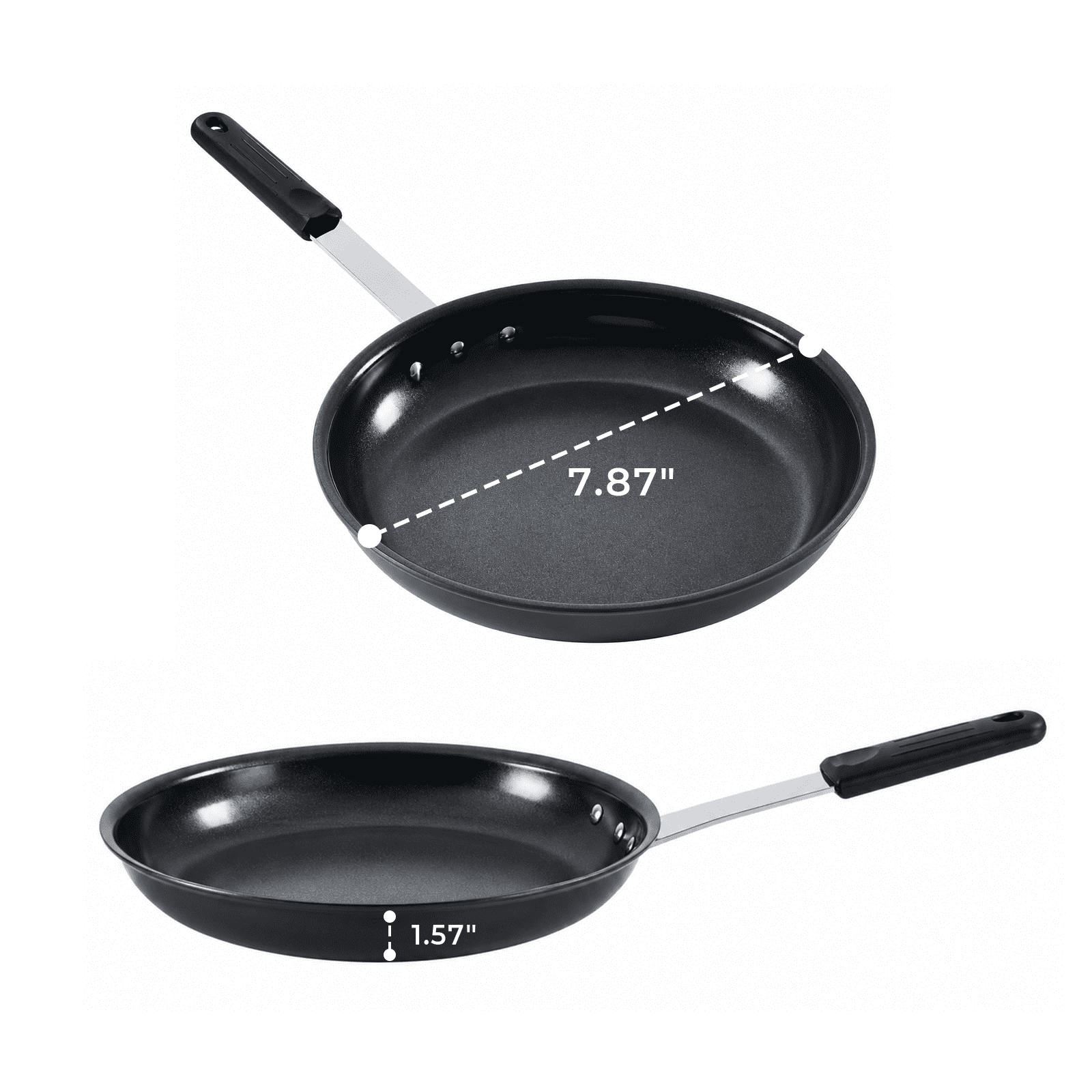 Alvantor Ceramic Nonstick Frying Pan, 8/10/12/14 inch, Aluminum Egg Pan with Stainless Steel Base, Oven Safe, Dishwasher Safe Skillet