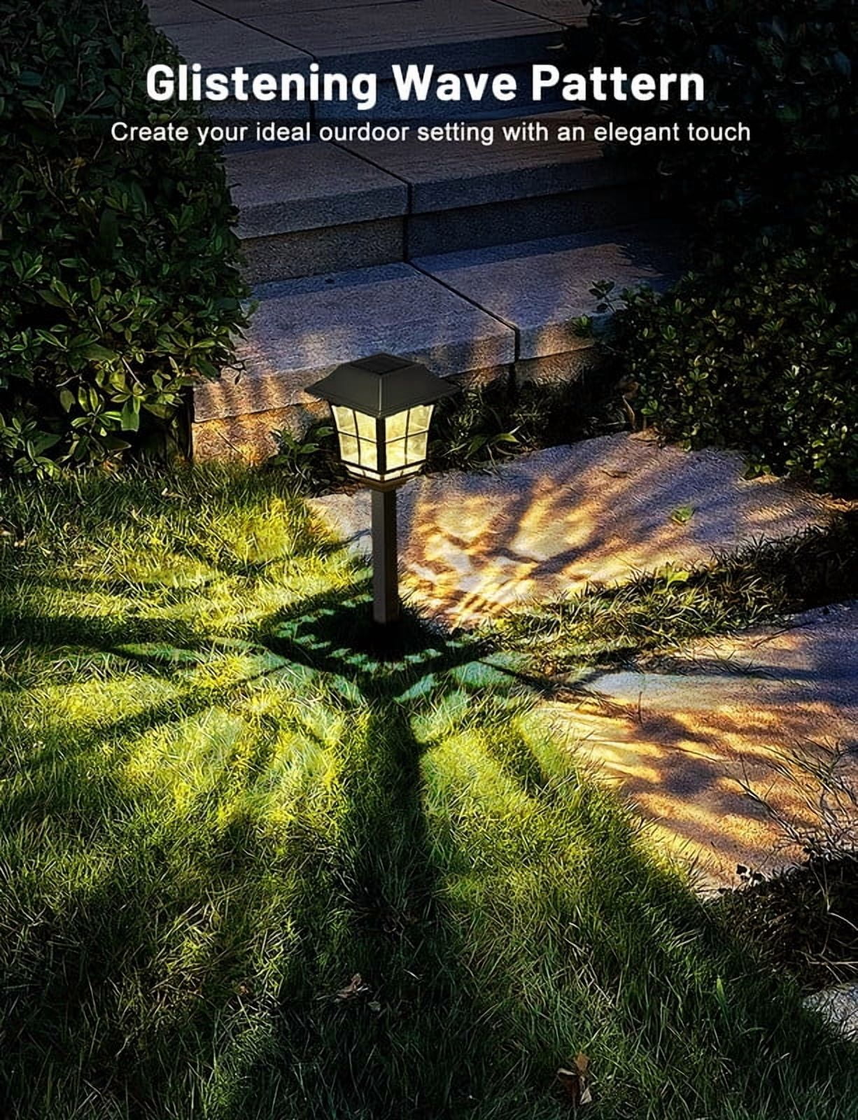 YULINKCO Solar Landscape Lights 8 Pack Waterproof Outdoor Pathway Light 3000K Warm White LED Solar Lawn Light Decor for Garden Patio Yard Driveway