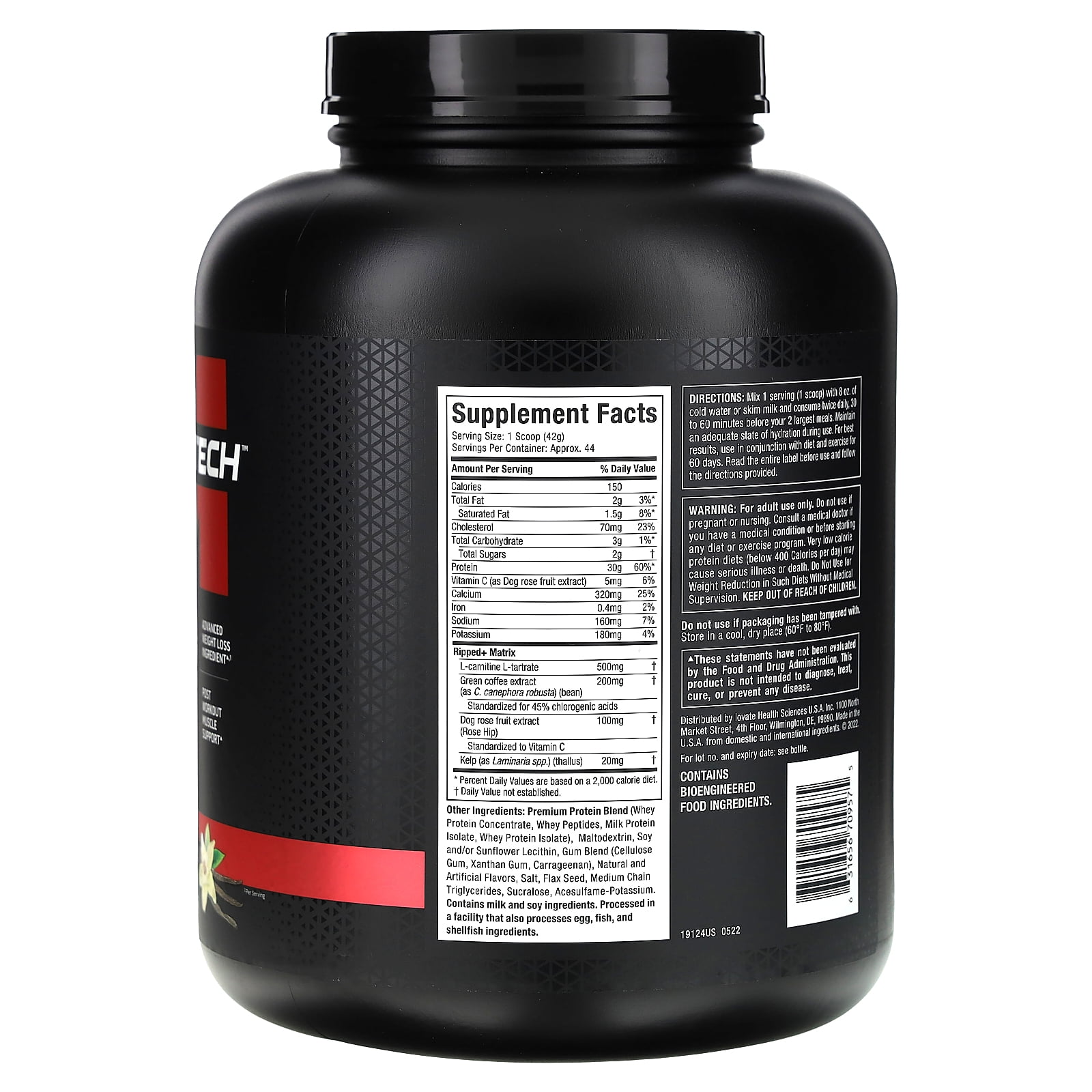【即日発送】Muscletech Nitro Tech 4lbs 1.81 kg MuscleTech Nitro-Tech Ripped | Lean Protein | Weight Loss