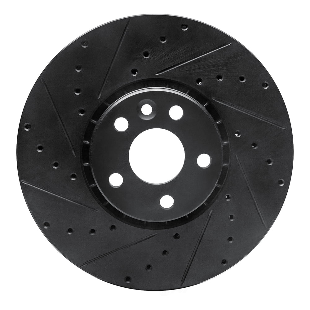 Dynamic Friction Company 633-27043L DFC Brake Rotor - Drilled And Slotted - Black