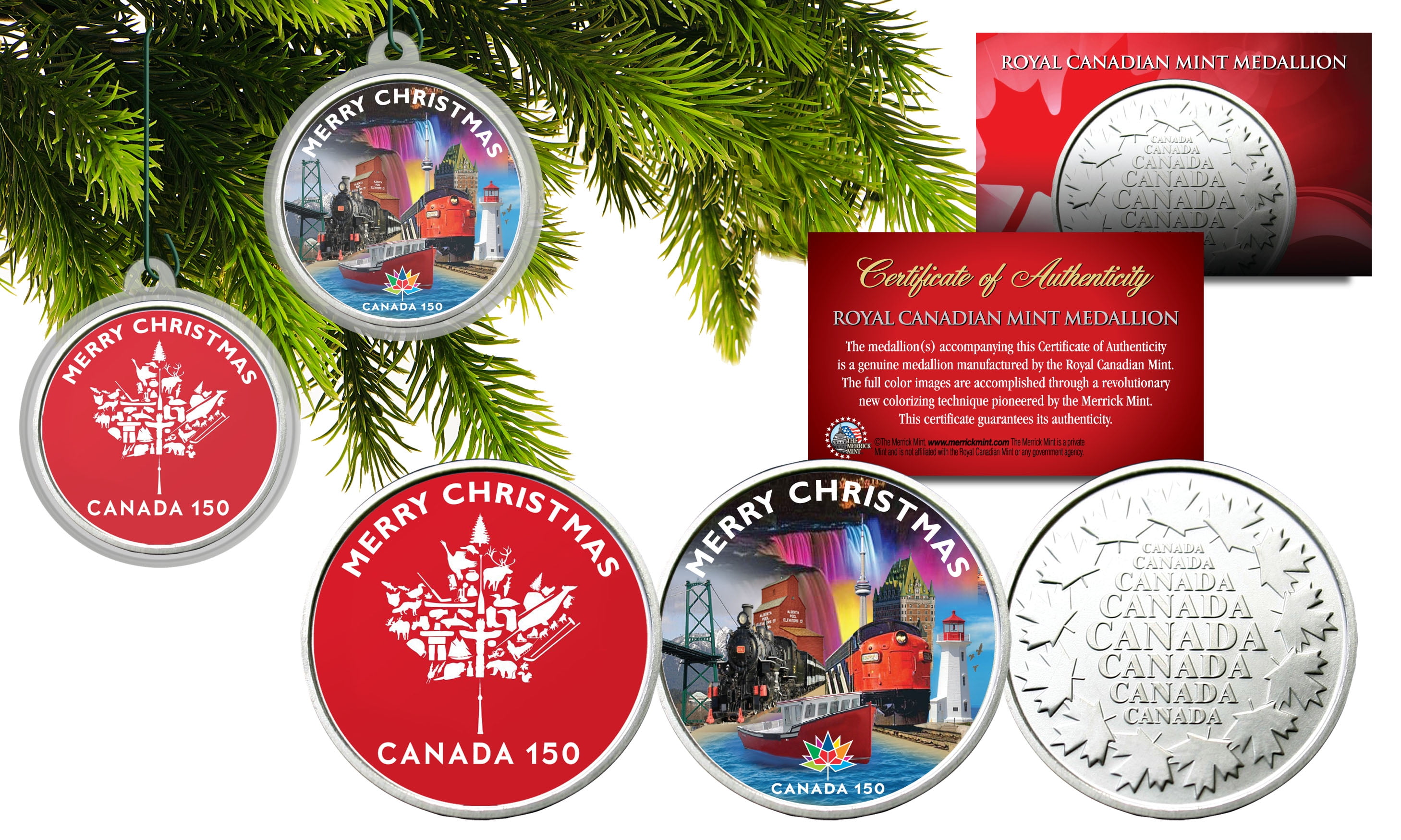 CANADA 150 ANNIVERSARY RCM Royal Canadian Mint Color Medallions 2-Coin Set 