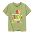 thumbnail image 3 of Fatuov Kids Back to School Shirts Short Sleeve Summer Graphic Tees for School Funny Print Crew Neck Breathable T-Shirt 7-8 Years, Green, 3 of 4