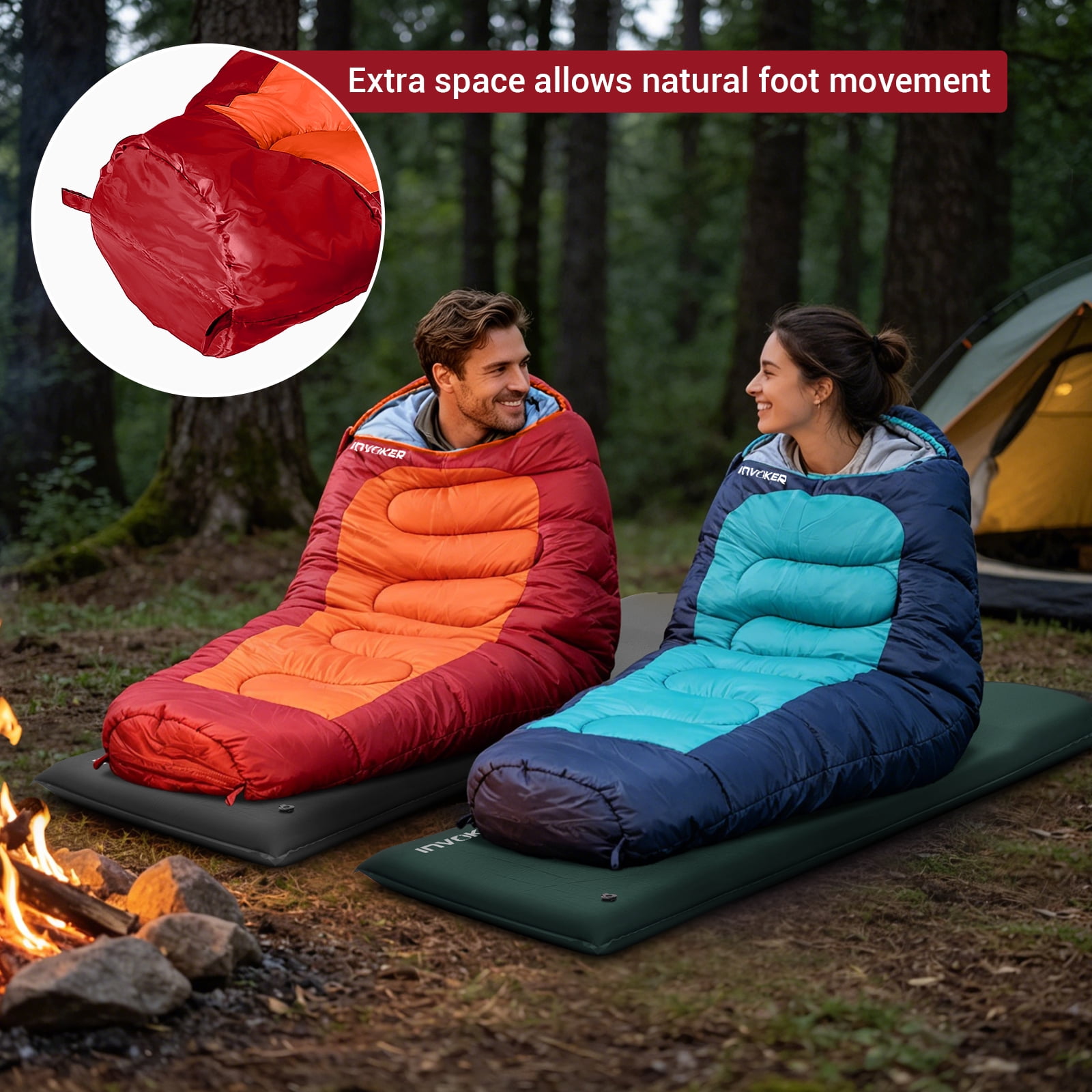 Invoker Mummy Sleeping Bag | 23 ℉ Extreme 3-4 Season Sleeping Bag for Adults Kids Cold Warm Weather for Camping Hiking Backpacking