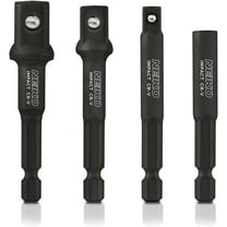 NEIKO 00244A Impact Socket Adapter and Magnetic Bit Holder Set | 4-Piece Set | 1/4-Inch Hex Shank with 1/4, 3/8, 1/2-Inch Drives | CR-V