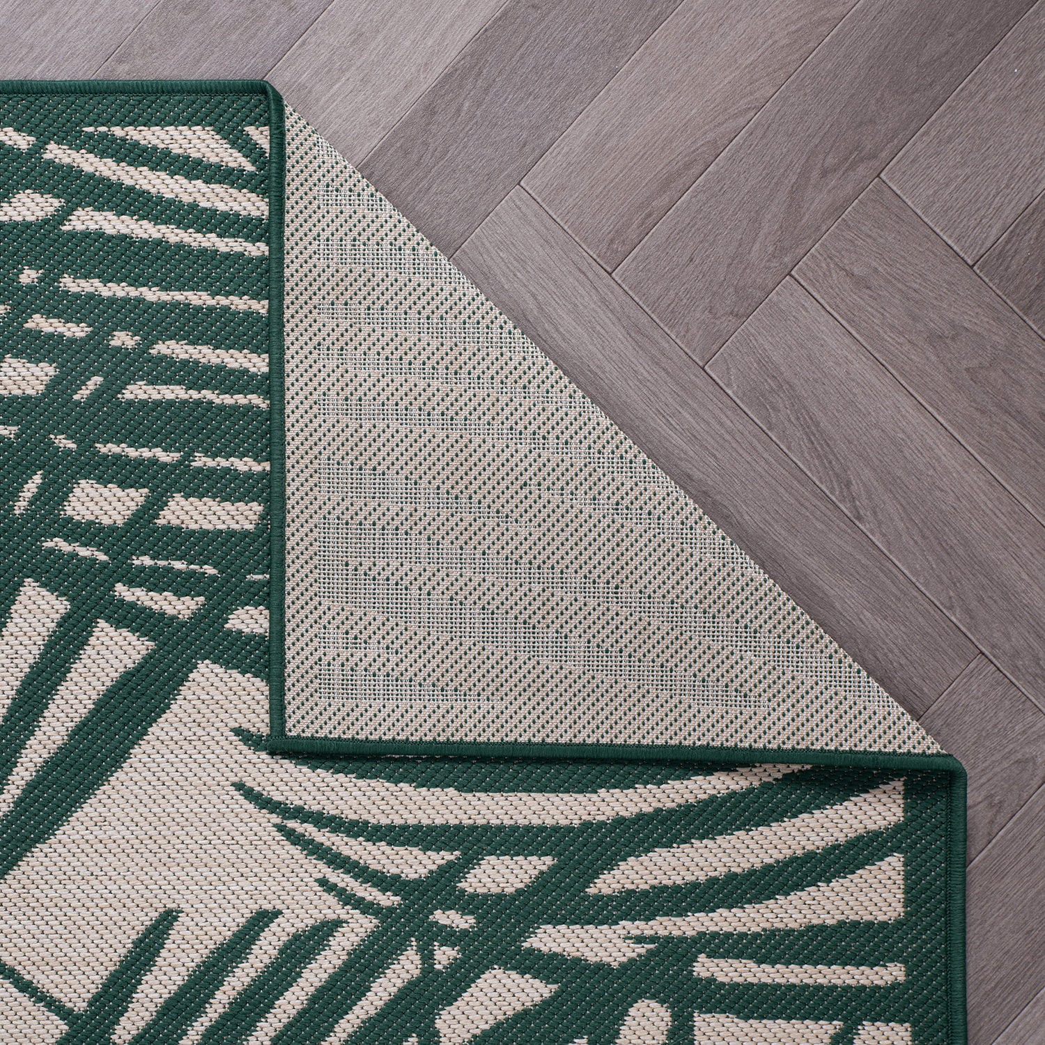 World Rug Gallery Contemporary Palm Leaf Textured Flat Weave Indoor/Outdoor Area Rug - GREEN 5' X 7'