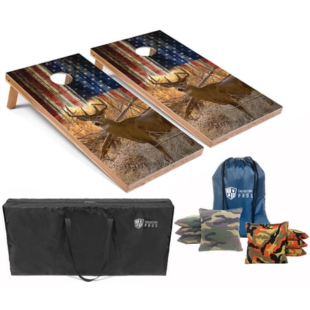 Tailgating Pros Corn Hole Board Set w/Bean Bags and Carrying Case-4 x2  Cornhole Toss - Tournament and Lightweight Options - Optional LED Lights…
