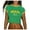 Dark Green, variant on OSOLU Women Short Sleeve Slim Fit Letter Print Crop Tops Style Sexy Midriff T-Shirt Tee Tops Soft Dailywear
