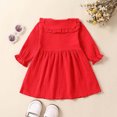 thumbnail image 4 of Staki Girls Knit Dress Toddler Girl Dress Clothes Ruffle Long Sleeve Casual Dress Cute Winter Fall Girls Dresses(Red,18-24 Months), 4 of 9
